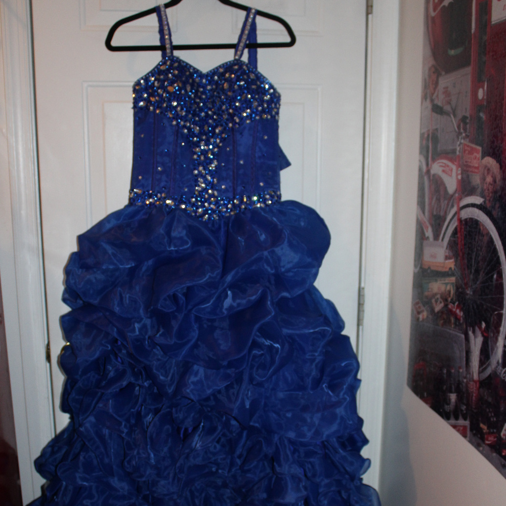 Girls Size Royal Blue Long Formal Gown Size 14-16